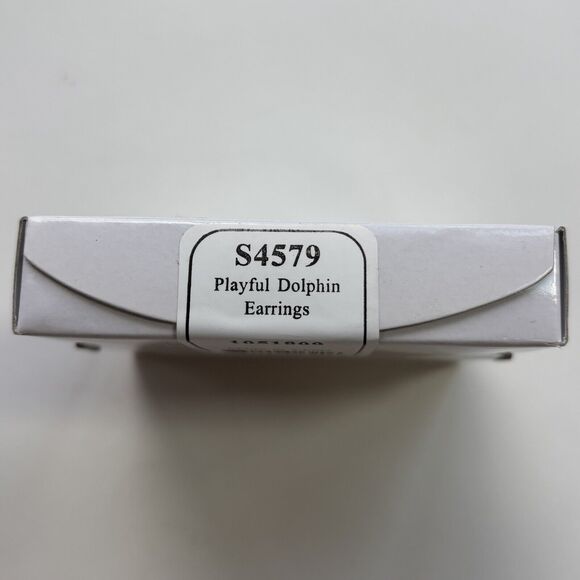 Designs Fashion Jewelry "Playful Dolphin" Silver Colored Dolphin Earrings - Picture 4 of 5